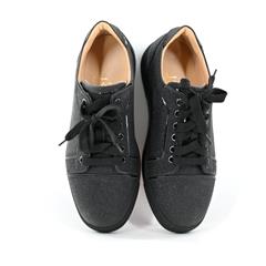 CHRISTIAN LOUBOUTIN Vieira Black Glitter Sneaker Sz 38.5 3200165BK01